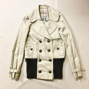 ★BURBERRY バーバリー ショートコート ジャケット アウター サイズ38 ベージュ レディース ノバチェック 1.25kg★