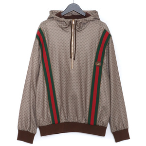 GUCCI MINI GG JERSEY HOODED SWEATSHIRT ブラウン M 655153 XJDFB 2100 グッチ ミニGGジャージー フーデッド スウェットシャツ パーカー