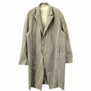 OVERCOAT オーバーコート ピークドラペルドルマンスリーブストライプコート グレー 0 IT9YR1OTU2JG