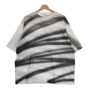 YOKE 新品 SPRAY PRINTED BORDER T-SHIRT YK24SS0667CS サイズ4 定価24200円 半袖Tシャツ 24SS ホワイト グレー ヨーク 4-0929S# F97484