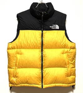 【美品】THE NORTH FACE NUPTSE DOWN VEST（L）イエロー 黄 ノースフェイス ヌプシ ダウン ベスト 700