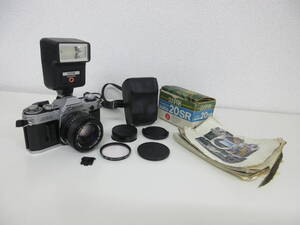 中古 カメラ レンズ Canon キヤノン AE-1 / CANON LENS 50mm 1:1.4 / SUNPAK auto 20SR ※動作未確認／え