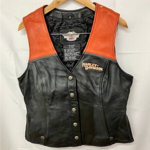 X11 HARLEY-DAVIDSON M アメリカ古着　レザー　ベスト　ブラック　ハーレーダビットソン　メンズ