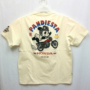 ホンダ HONDA×パンディエスタ PANDIESTA コラボ半袖Tシャツ 554502 CB400Four TrickRide アイボリー XXL ヨンフォア バイク パンダ