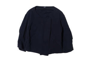 jil sander navy ジルサンダーネイビー　　横畝　 ノーカラージャケット　　40 2点以上ご落札で送料無料！