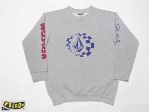 USED ボルコム VOLCOM BIGストーンロゴ プリント スウェット・トレーナー 灰 Sサイズ