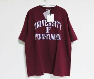 送料無料 新品 COUTURE D’ADAM UNIV OF PENNSYLVANIA T-SHIRT 40 バーガンディ 日本製 クチュールドアダム カレッジ Tシャツ DADAM 