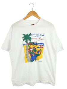 FRUIT OF THE LOOM◆90s/赤十字/Tシャツ/XL/コットン/WHT