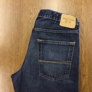 【GA078】Abercrombie&Fitch W32 L30 色落ち加工 ジーンズ ジーパン デニムパンツ メンズブランド古着 アバクロンビー&フィッチ 送料無料