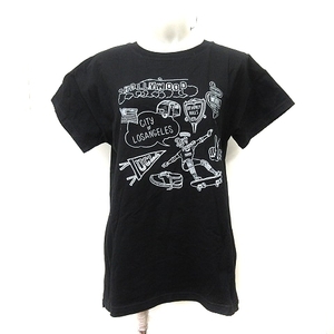 ローリーズファーム LOWRYS FARM Tシャツ カットソー 半袖 L 黒 ブラック /YI レディース