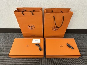 I101-X1-212 HERMES エルメス 空箱 空き箱 ボックス BOX 袋 オレンジ 保存箱 小物 現状品①