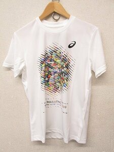 I3774：未使用！アシックスasics×東京マラソン2019 記念Tシャツ M トレーニングウェア/ランニングシャツ 白 メンズ/レディース：3