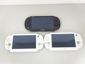 ジャンク 3点セット まとめて SONY ソニー Playstation Vita プレイステーション ヴィータ PCH-2000 本体 プレステ PS グレー 白 水色