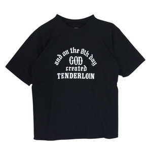 TENDERLOIN テンダーロイン T-TEE 3 GOD プリント ロゴ 半袖 Tシャツ カットソー ブラック系 M【中古】