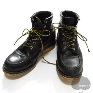 YGG★chippewa チペワ モックトゥ ブーツ 黒 シューズ 8EE レザー 革 メンズ