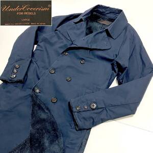 BUT BEAUTIFUL期 UNDERCOVER 2004AW マルチボタン 内側ボア トレンチコート ネイビー 紺 Lサイズ アンダーカバー VINTAGE archive 4100016