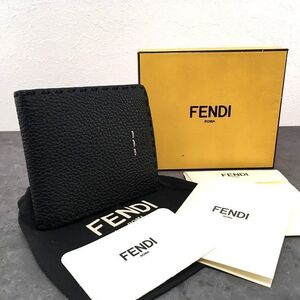 送料込み！ 未使用品 FENDI 二つ折り札入れ 7M0193 セレリア ブラック 箱付き 56