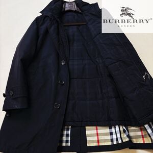 h13 美品【極暖ダウン90%ジャケットコート!!】定価18万●BURBERRY LONDON●2way ライナージャケット バーバリーコート メンズ M