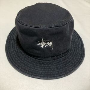 90s STUSSY バケットハット ステューシー オールド vintage ヴィンテージ OLD ストックロゴ 刺繍