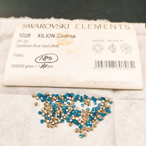 ☆ほぼ未使用 SWAROVSKI スワロフスキー ヴィンテージ ルース 1028 24PP 10gross Caribbean Blue Opal 394 カリビアンブルーオパール R-230