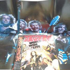 JPN 1st Press Posterポスター付 M極美盤Obi帯付JPN国内盤LP/SCORPIONS スコーピオンズ/WORLD WIDE LIVE/EMS-67178・9