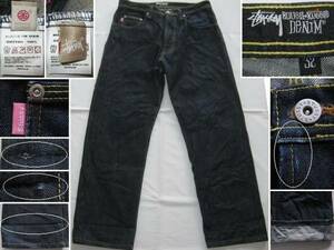 ★古着 MADE IN USA アメリカ製 STUSSY ROUGH AND RUGGED DENIM ステューシー ラフアンドラゲット デニムジーンズ W32 ウエスト約86cm★