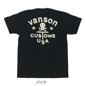 XLサイズ VANSON バンソン CUSTOMS USA T-SHIRT (半袖T) 884V083 ブラック