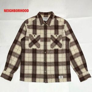 【人気】NEIGHBORHOOD　ネイバーフッド　オンブレシャツ　ネルシャツ　胸ポケット　チェック柄　バイカラー　ユニセックス　152ARNH-SHM03