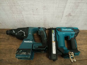 必見!!　makita　マキタ　18V　電動工具　まとめ　2点　FN350D 充電式　面木釘内　釘打機　HR244D ハンマドリル　動作未確認　ジャンク