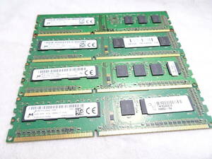 美品 Micron デスクトップPC用 メモリー DDR3L-1600 PC3L-12800 1枚4GB×4枚組 合計16GB 動作検証済 1週間保証 MT8KTF51264AZ-1G6E1