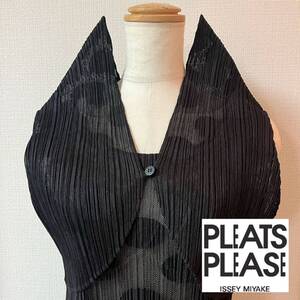 美品◇PLEATS PLEASE◇プリーツプリーズ◇変わり袖ドットワンピース◇