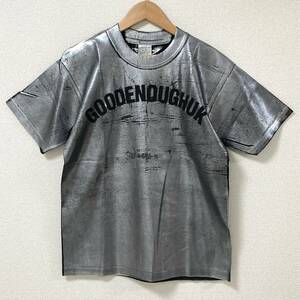 手刷り 1点物 GOODENOUGH 箔 シルバー 全面 プリント Tシャツ 銀 Lサイズ グッドイナフ GDEH 半袖 カットソー Tee archive 1493