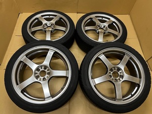 ホイール付タイヤ４本セット RAYS GRAM LIGHTS T57-RC 18×7.5JJ+48 PCD100 215/45/18 BRIDGESTONE 2020年製