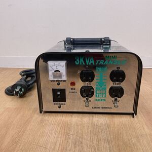 ★動作品★ハタヤ(HATAYA) ミニトランスル 降圧型 単相200V100・115V 3.0KVA LV03CS 変圧器　No.02