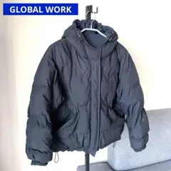 【美品】GLOBAL WORKリバーシブル中綿ブルゾン カーキ×ベージュ