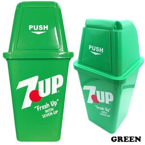 【７ＵＰ・セブンアップ】※《ダストボックス20L ／ グリーン》　ゴミ箱　アメリカン雑貨