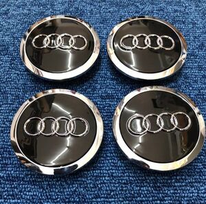 アウディ センターキャップ 69mm ブラック 4個セット AUDI 新品 未使用 送料無料