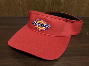 Dickies CAP ディッキーズ サンバイザー キャップ 刺繍 ロゴ MADE IN TAIWAN ツイル RED レッド 赤 BBQ 海 川