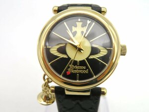 1円◆稼働◆ ヴィヴィアンウエストウッド VV006BKGD ブラック クオーツ ユニセックス 腕時計 O94805