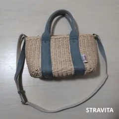 【良品】STRAVITA デニム カゴバッグ ショルダー ハンド レディース