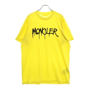 MONCLER モンクレール ペイントロゴ 半袖Tシャツカットソー イエロー I20918C00013 83927