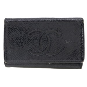 CHANEL シャネル ココマーク キーケース キャビアスキン 黒 レディース【I191824086】中古