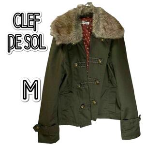 CLEF DE SOL クレドソル　ファー付きジャケット　2way 　M