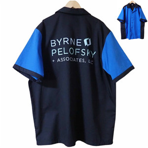 3536/美品 Hilton 半袖ボーリングシャツ L●洗濯プレス済●ネコポス可●切り替えしプリント BYRNEPELOFSKY ロカビリーロックンロール古着