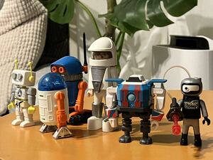 レア 海外限定 プレイモービル playmobil 宇宙 スペーストイ レトロ ロボット robot 6体セット 検) ドロイド メカトロウィーゴ ミクロマン