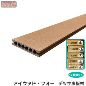 igarden アイウッド デッキ 床板材 1800mm×140ｍｍ×25mm 10枚セット ナチュラル 樹脂製 人工木 バルコニー テラス 庭 縁台 DIY 14525