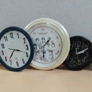y 032506t ジャンク品 掛時計 丸型 QUARTZ まとめ3個売り 