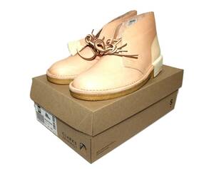 6-93.未使用品 CLARKS ORIGINAL クラークス Desent Boot ブーツ ナチュラル/ホワイト レザー メンズ UK:7 (25.5cm) シューズ 靴 