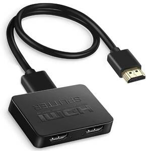 HDMI分配器 4Kx2K HDMIスプリッター 1入力2出力 3D、フルHD、 1080P、HDCP1.4対応 HDMI 二股 お好みの2台のディスプレイに同時出力可能 USB