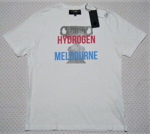 ハイドロゲン　HYDROGEN　CUP T MELBOURNE　テニス&カジュアル用プリントTシャツ・コットンシャツ 白色　サイズ XL　綿100％　定価11,880円